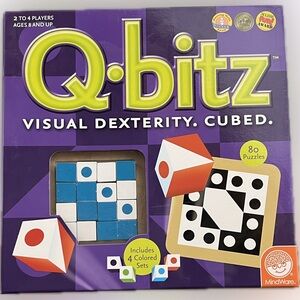 🧠Q-bitz Visual Dexterity Cubed Game Complete Set Puzzle Game MindWare 80 Puzzles